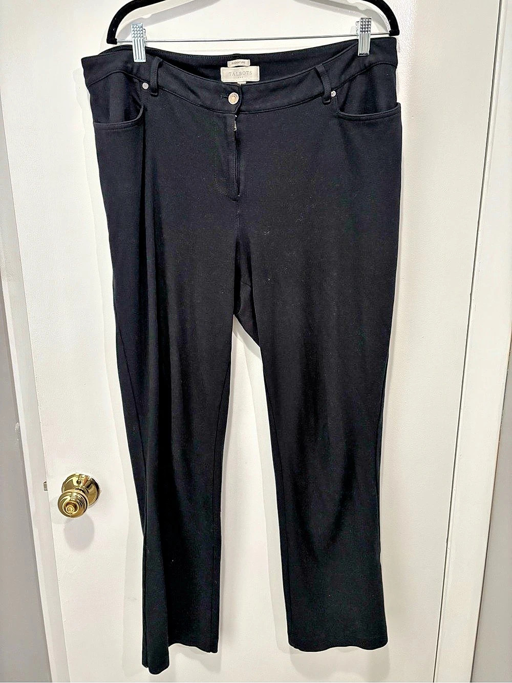 Talbots Signature Black Pull-On Style Pants Size 16